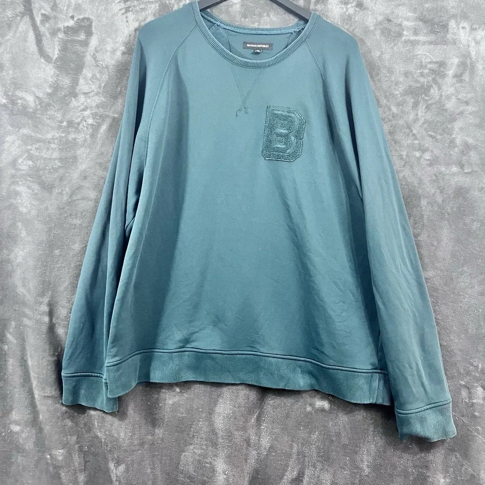 Banana Republic Men's XXL Tall Heavyweight Sweatshirt Logo Preppy Collegiate